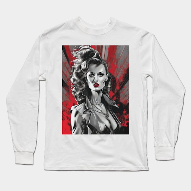 Lady Mob Boss Long Sleeve T-Shirt by SarjisHemmo.com